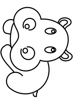 Hippo coloring pages for kindergarten and preschool kids activity free