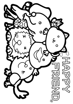 Happy Friends free coloring pages for kids