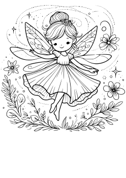 Fairy Girl 16 coloring pages for kindergarten and preschool kids activity free