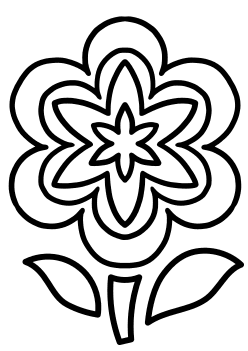Easy Flower coloring pages for kindergarten and preschool kids activity free