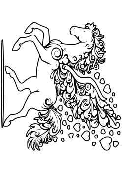 Heart Pegasus free coloring pages for kids