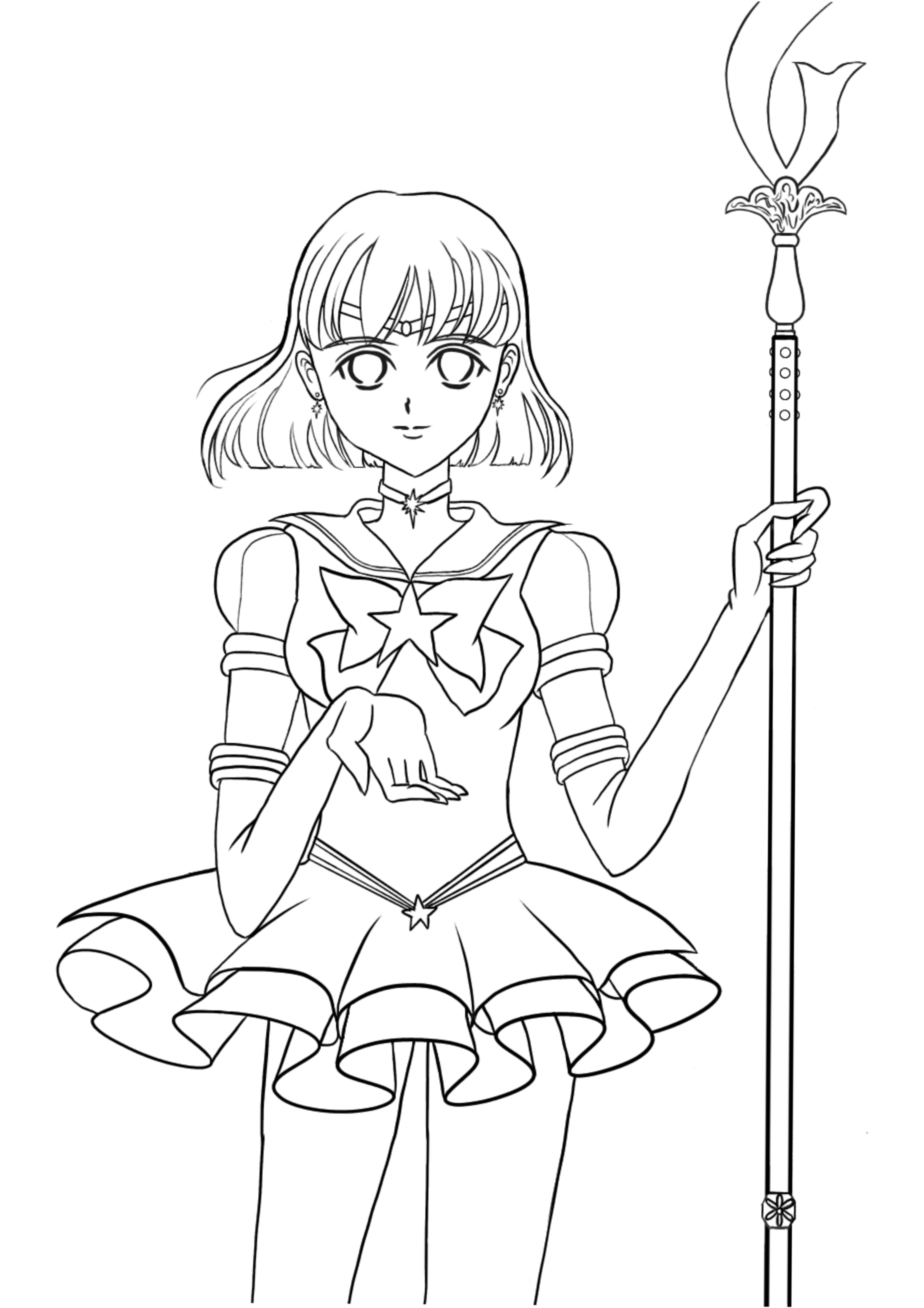 セーラーサターンの無料塗り絵