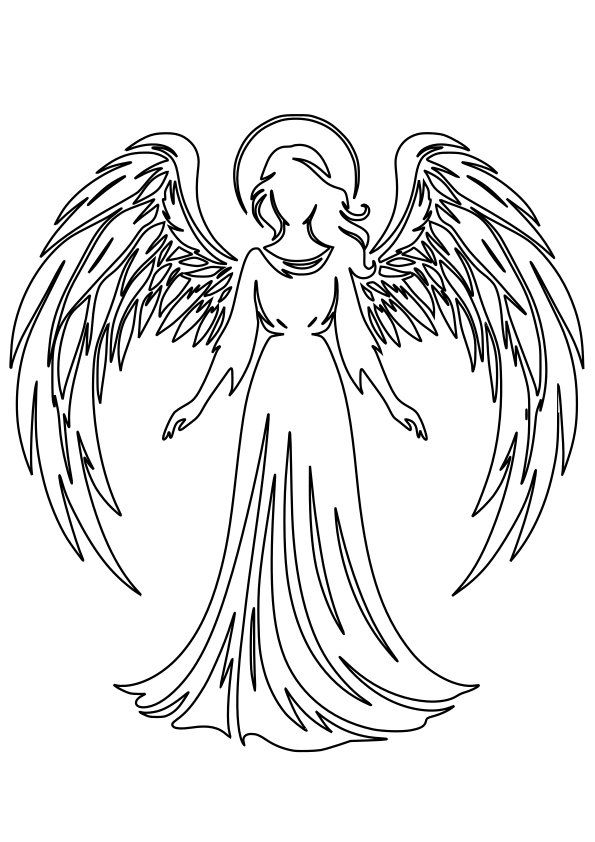 Angel 4 free coloring pages for kids