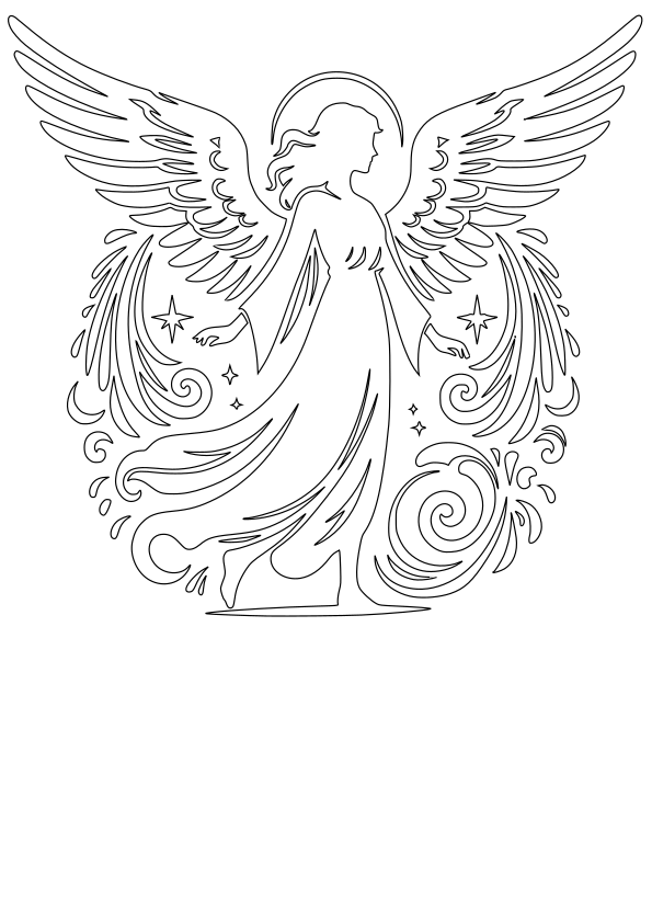 Angel 9 free coloring pages for kids