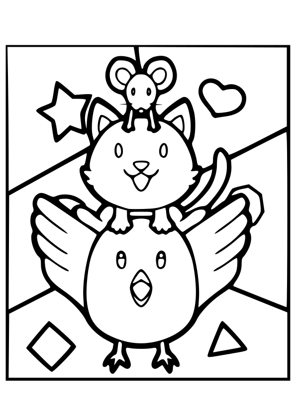 Animal Friends2 free coloring pages for kids