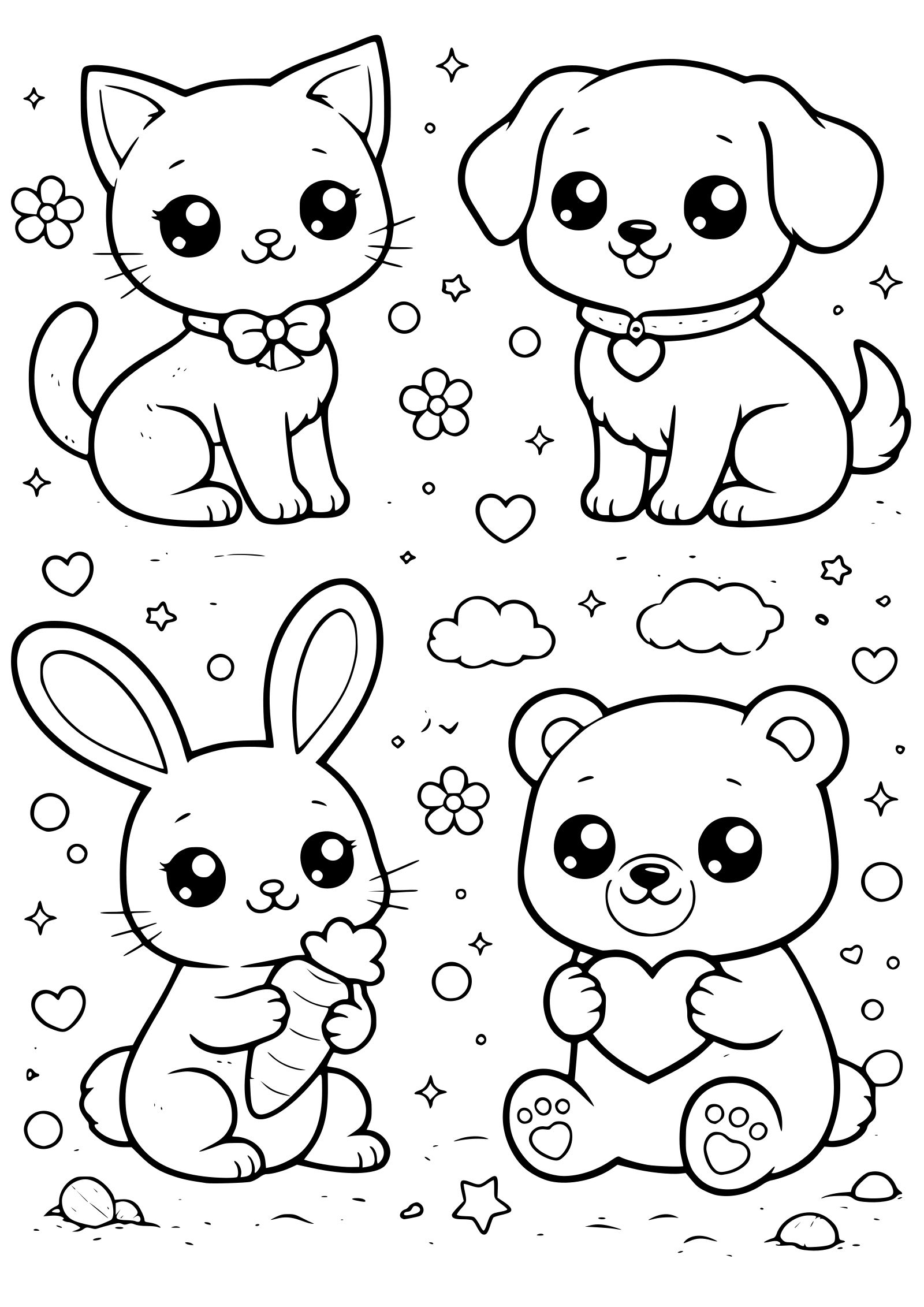 動物２０の簡単な塗り絵です。