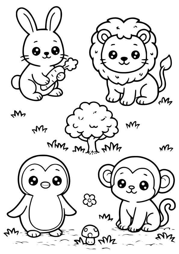 動物１７の塗り絵です