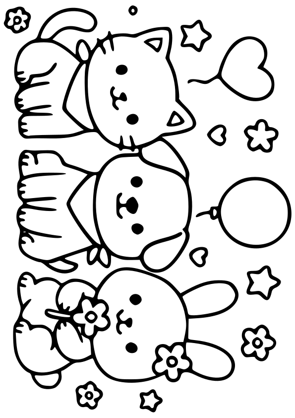 Animals 6 free coloring pages for kids
