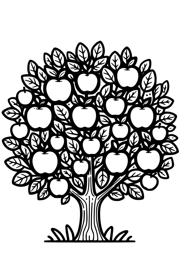 Apple Tree free coloring pages for kids