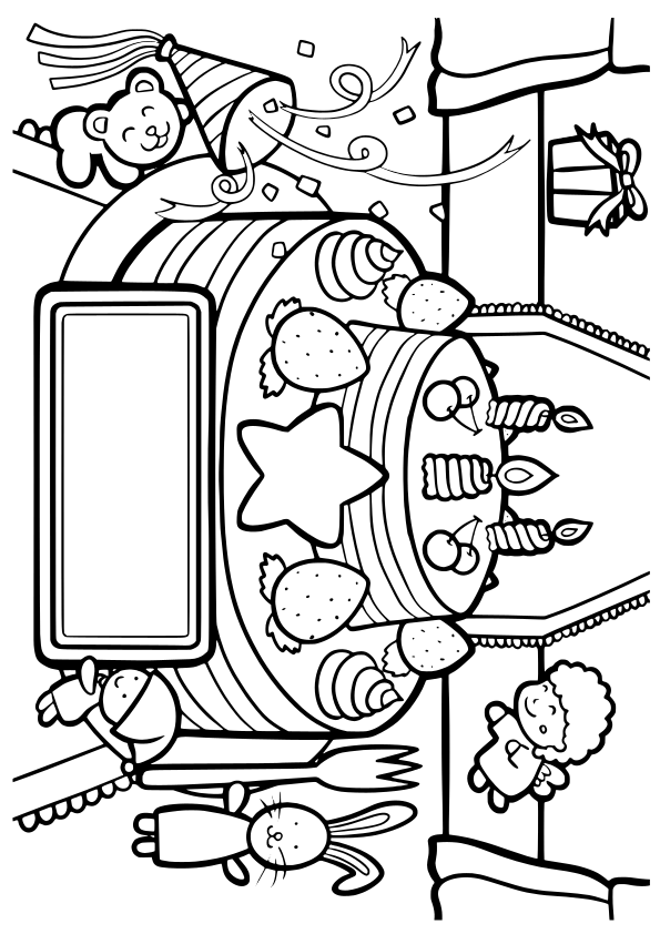 Birthdaycake free coloring pages for kids