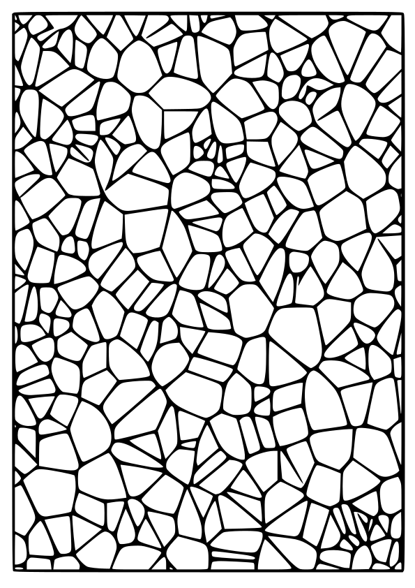 Voronoi Easy free coloring pages for kids