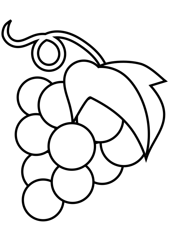 Grape free coloring pages for kids