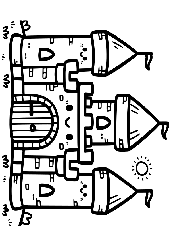 Castle 3 free coloring pages for kids
