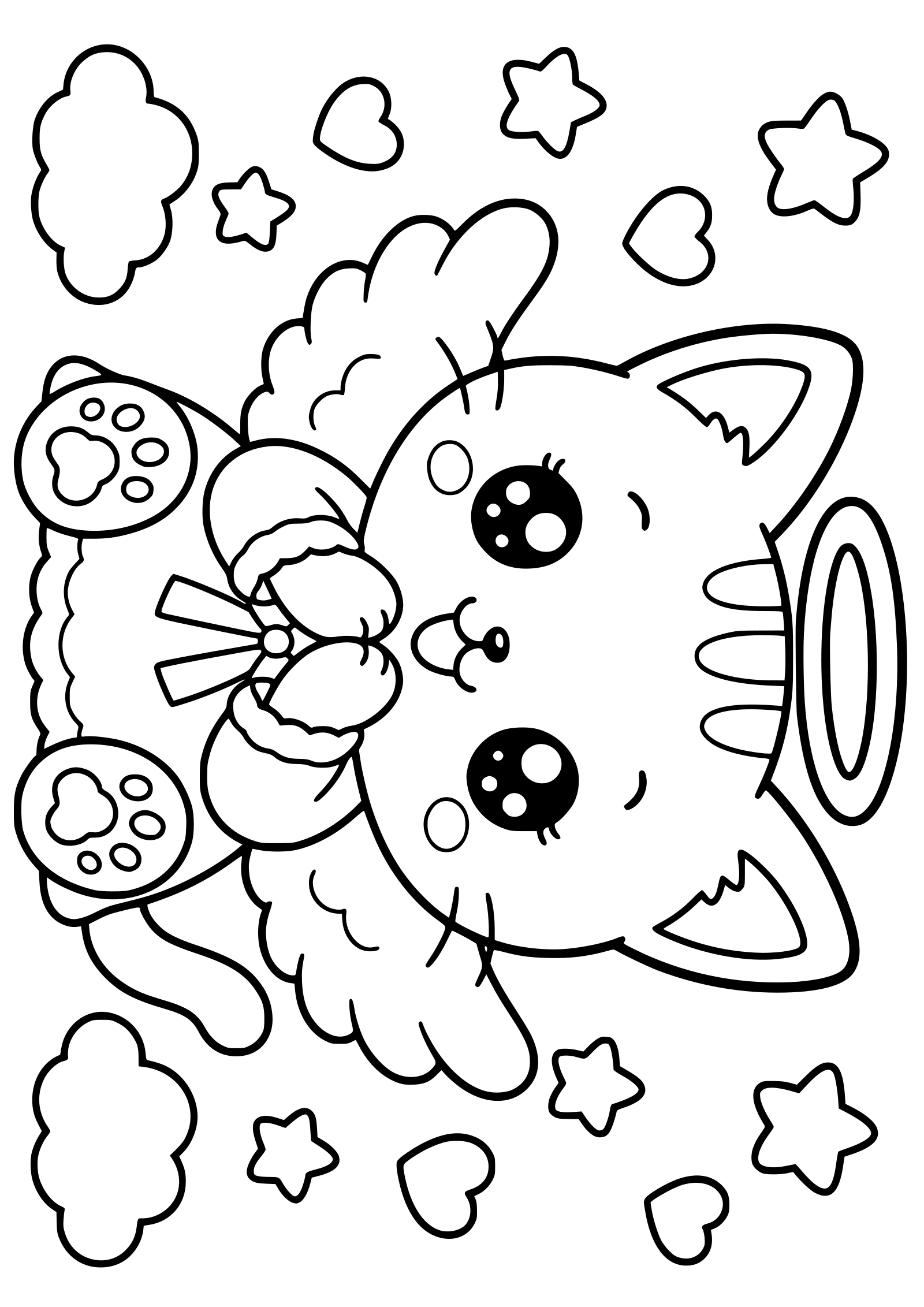 Angel Cat 3 free coloring pages for kids