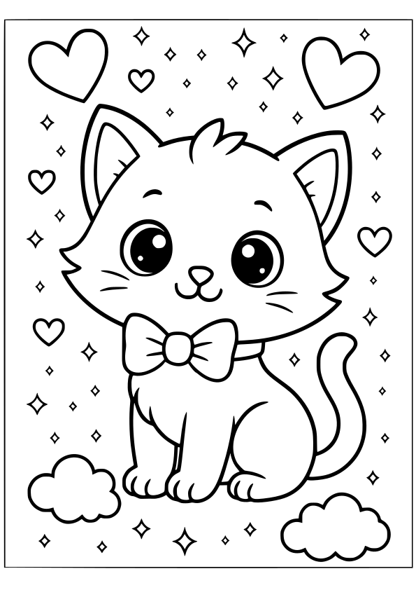 Cat 19 free coloring pages for kids