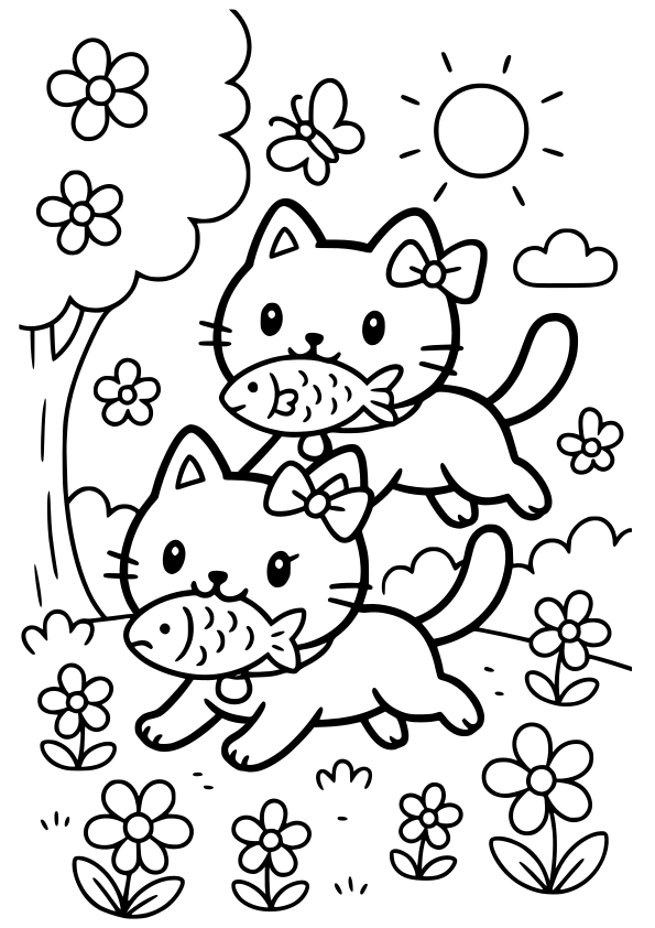 ねこ２０の塗り絵です