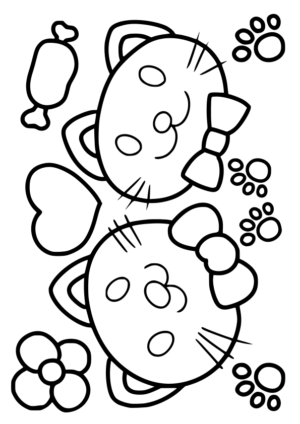 Cats 6 free coloring pages for kids