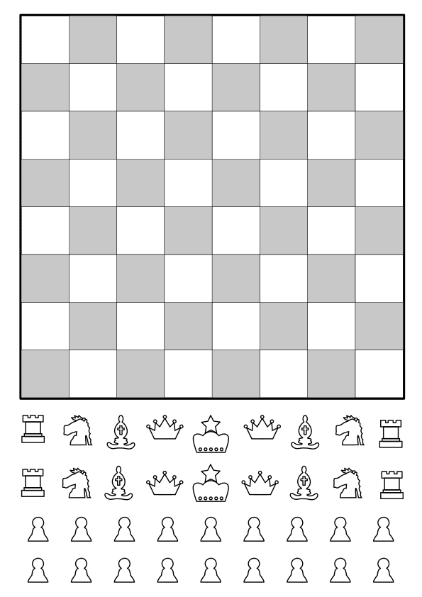 チェスセットのテンプレートです。 無料で作れるチェスセットなのでぜひいろんなところで作っていろんな人と楽しんでみてくださいね！