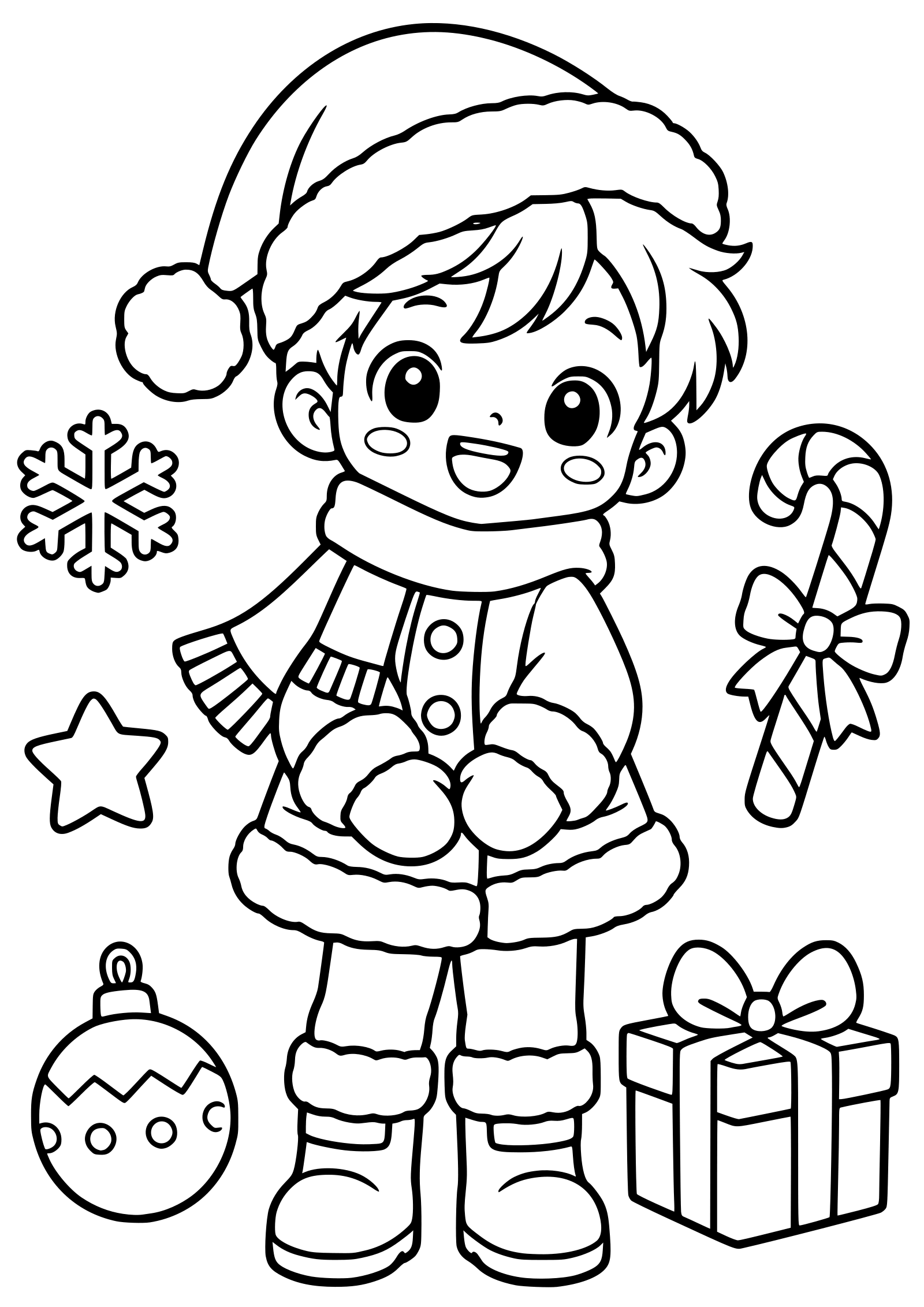 Christmas Boy 2 free coloring pages for kids
