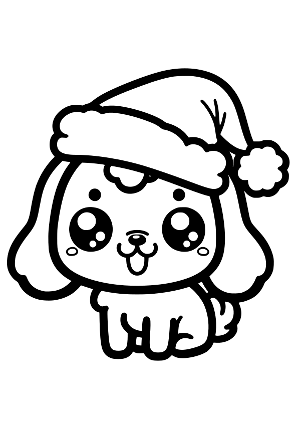 クリスマス犬の動物簡単塗り絵です。 クリスマスの飾りオーナメントとしても使えるかもしれませんね～