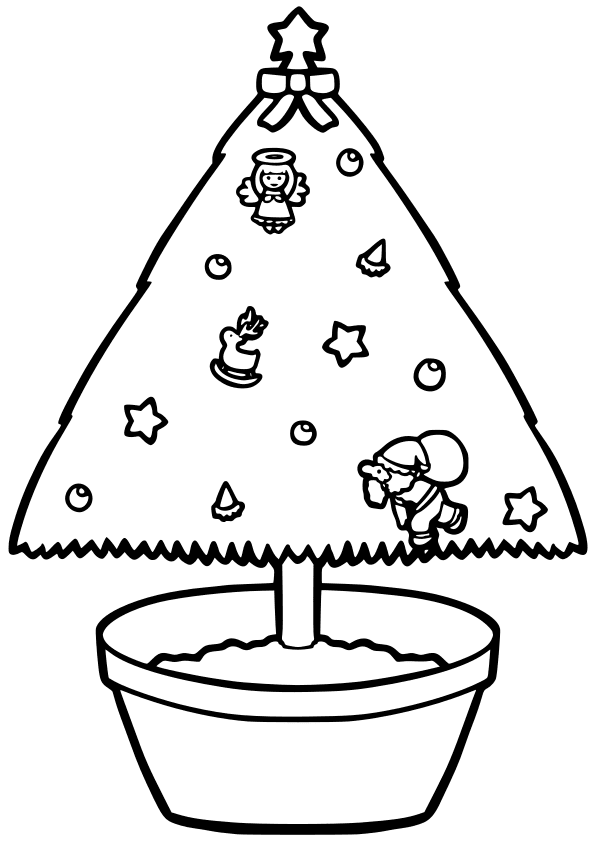 Christmas Tree2 free coloring pages for kids
