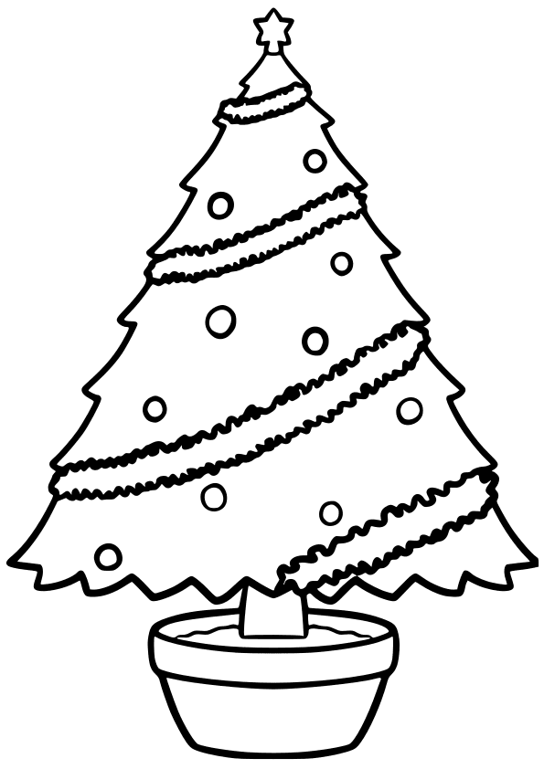 Christmas Tree 4-1 free coloring pages for kids
