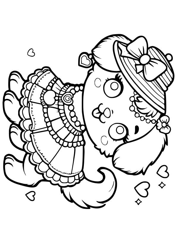 Cute Dog Dress free coloring pages for kids