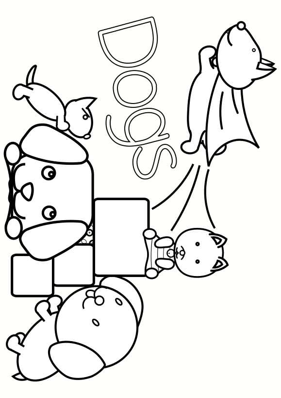 Dog family free coloring pages for kids