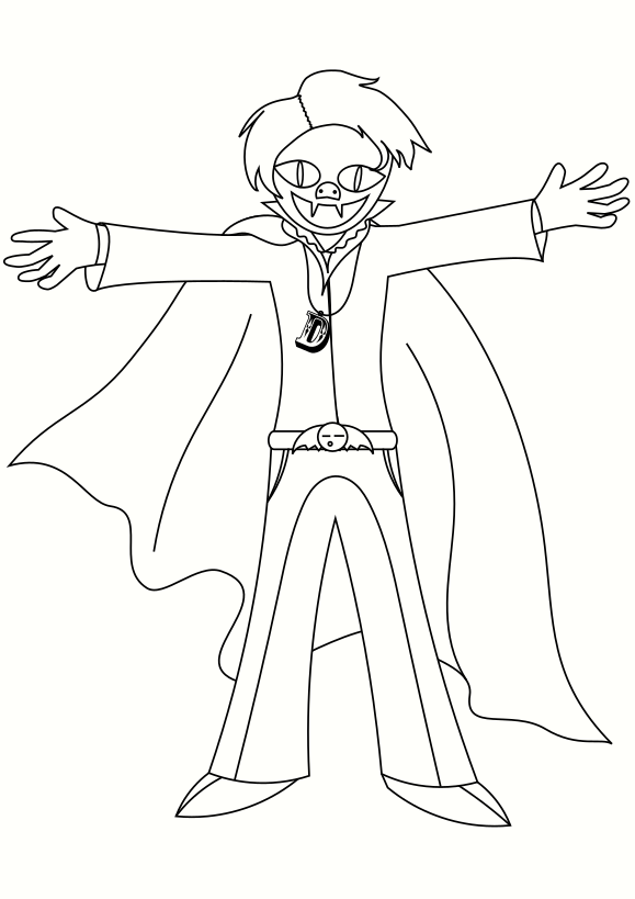 Dracula free coloring pages for kids