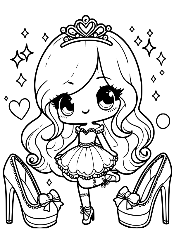 Dress Girl free coloring pages for kids