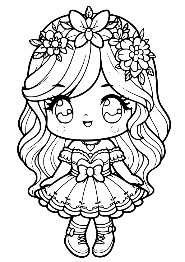 Dress Girl 2 free coloring pages for kids