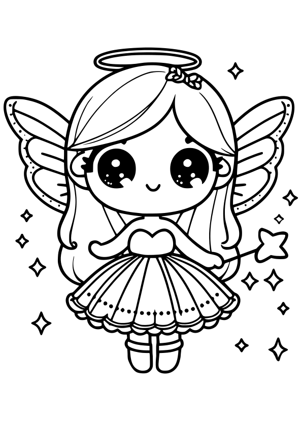 Fairy Girl 15 free coloring pages for kids