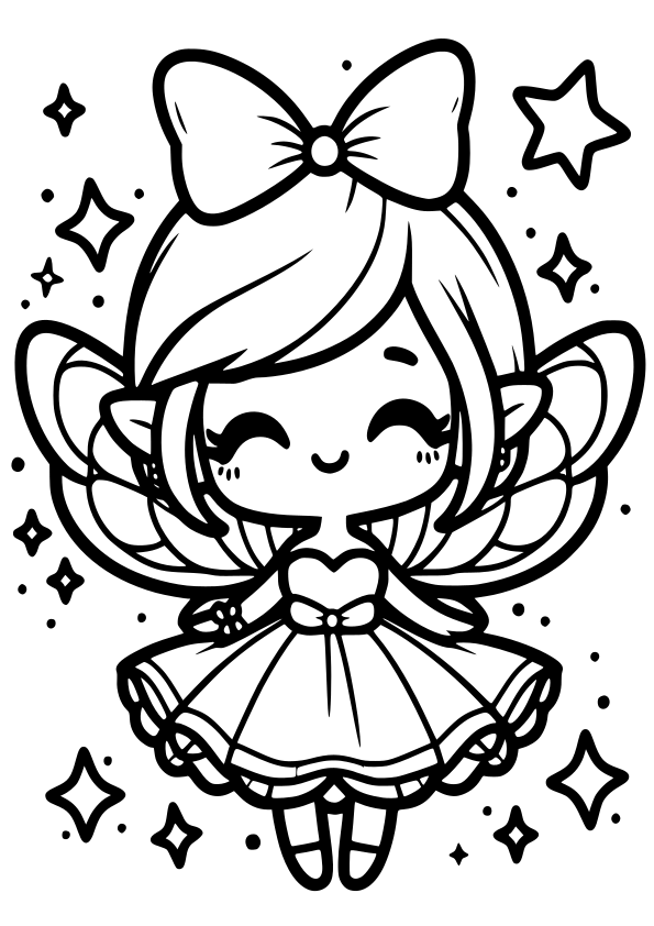 Fairy Girl 16 free coloring pages for kids