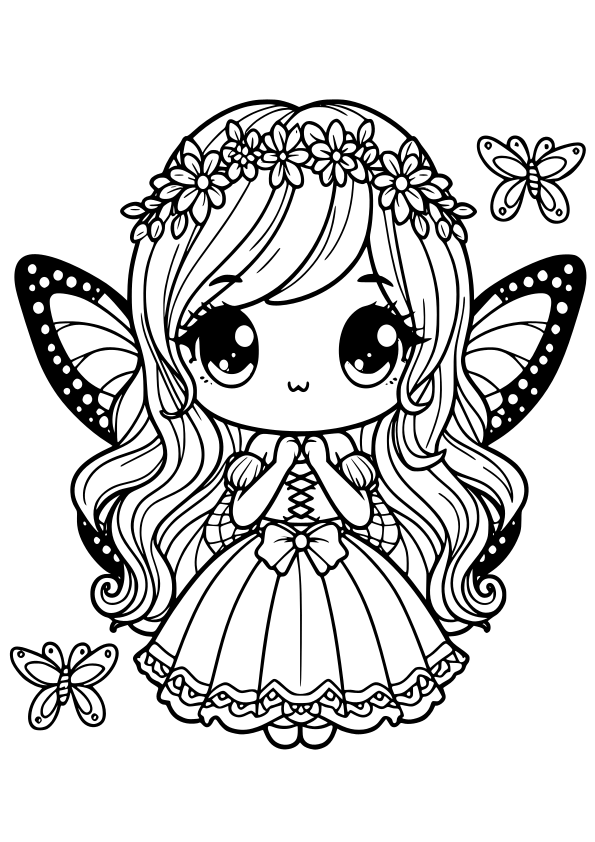 Fairy 18 free coloring pages for kids