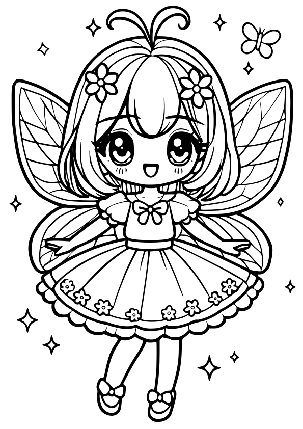 Fairy Girl 19 free coloring pages for kids