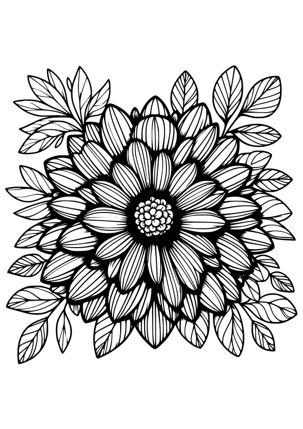Flower50 free coloring pages for kids