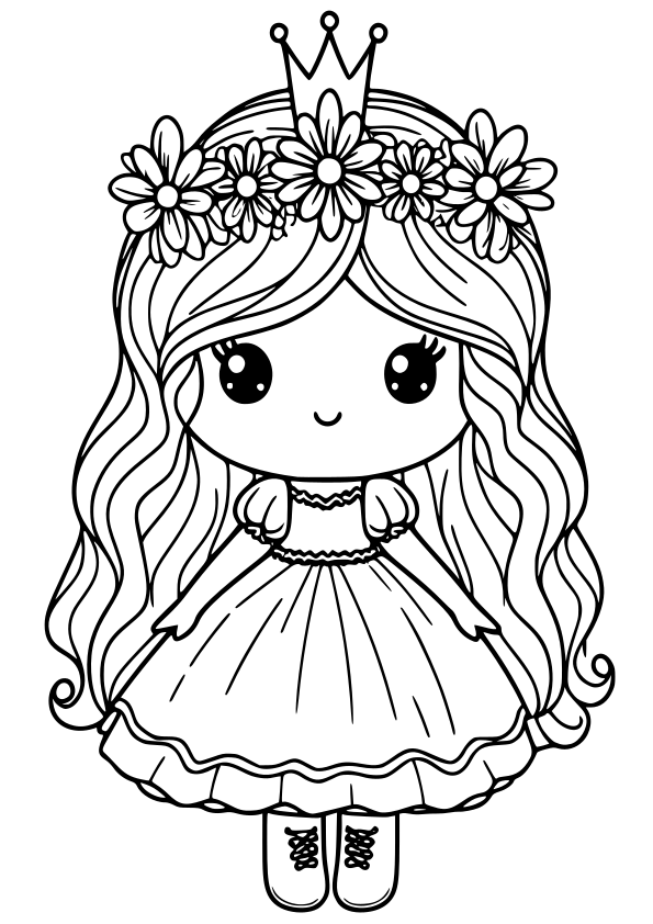 Flower Princess free coloring pages for kids