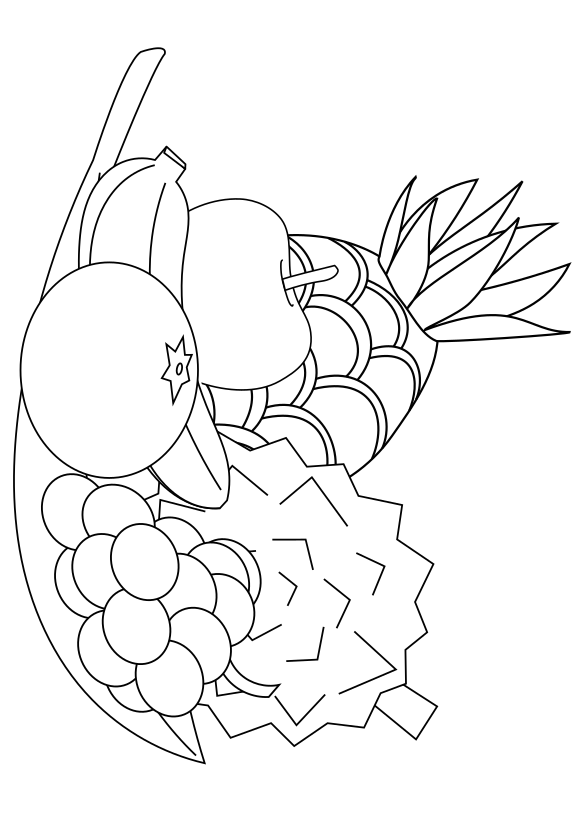 Fruits free coloring pages for kids