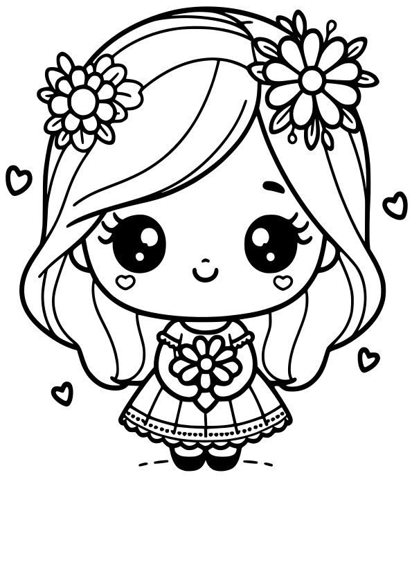 Girl 14 free coloring pages for kids