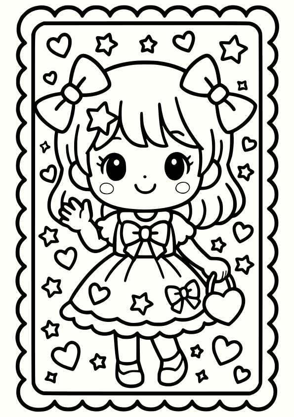 Girl 22 free coloring pages for kids
