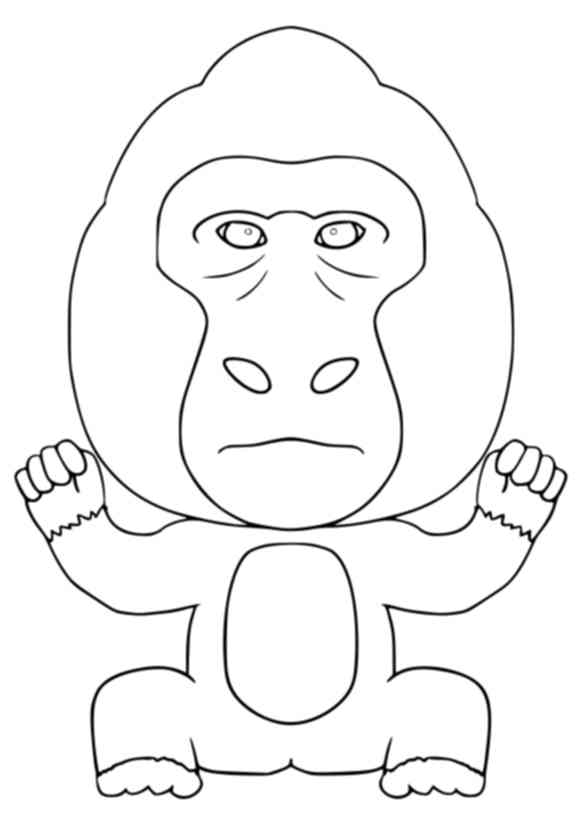 gorilla coloring page