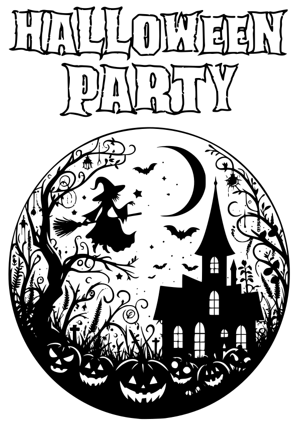 Halloween 7 free coloring pages for kids