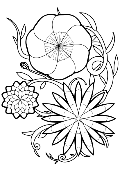 Flower18 free coloring pages for kids