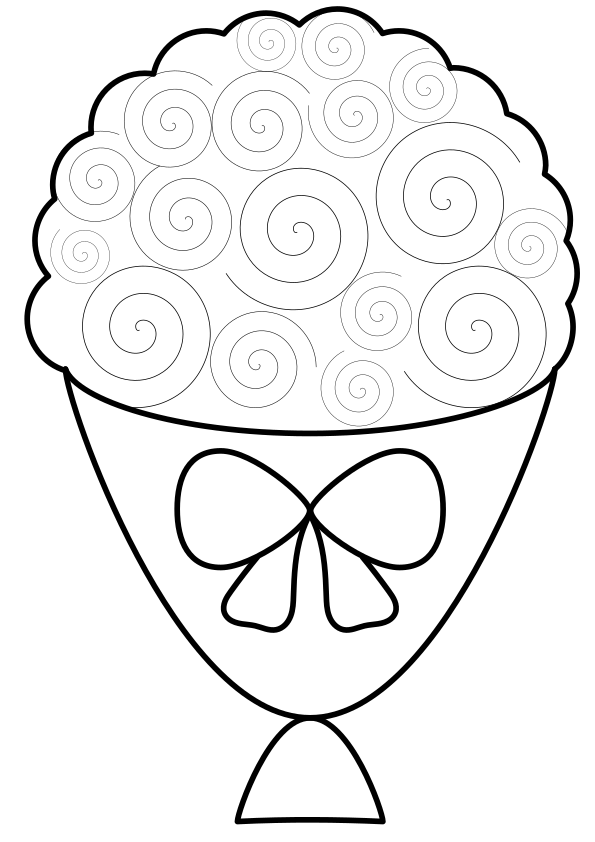 Flower bouquet free coloring pages for kids
