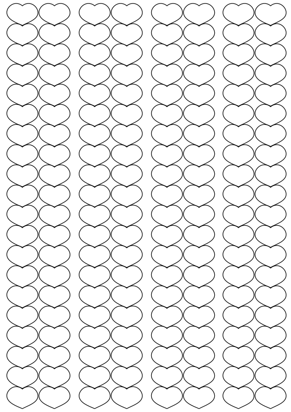 ハートのブレスレットペーパークラフト用の塗り絵です