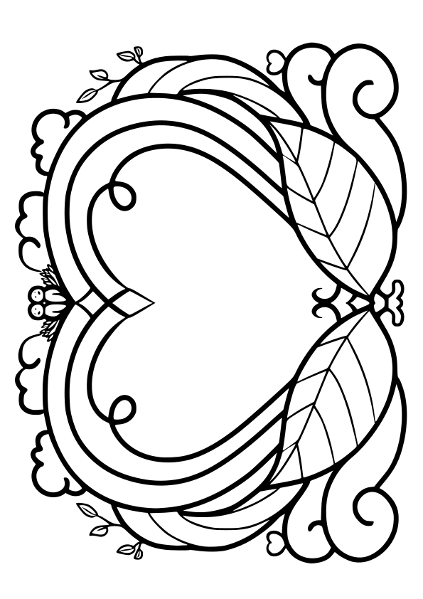 Heart Tree 2 free coloring pages for kids