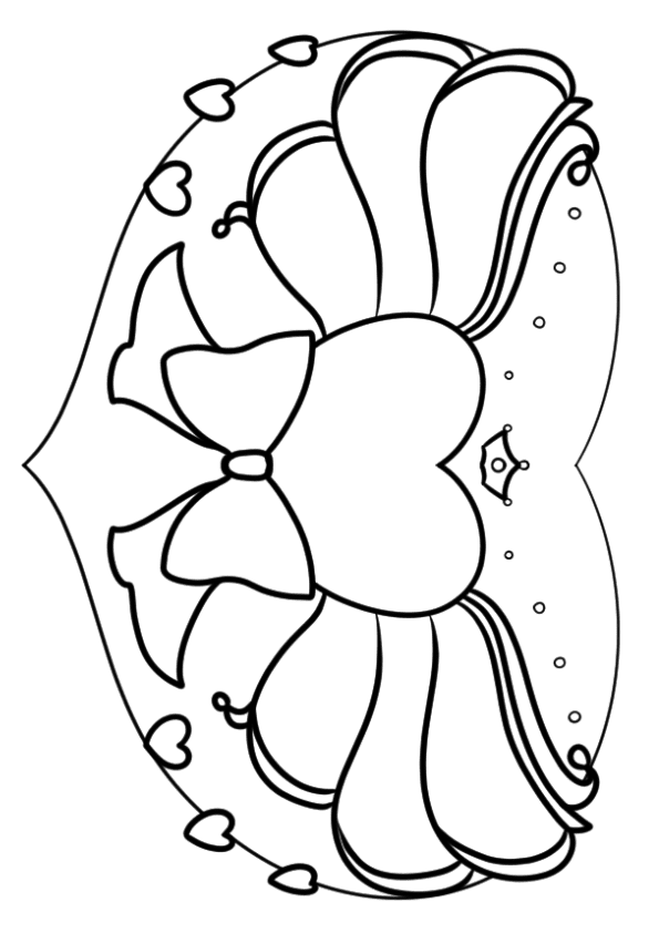 Heart&Ribbon free coloring pages for kids