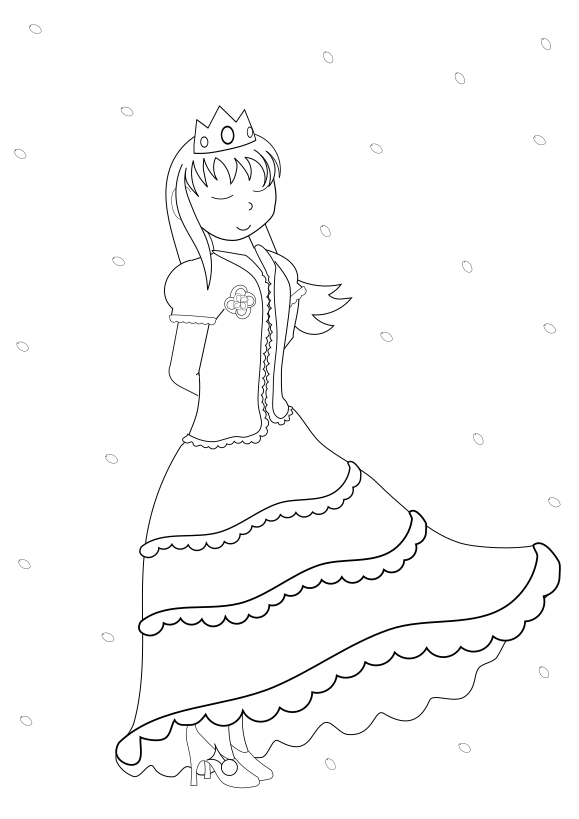 Princess 2 free coloring pages for kids