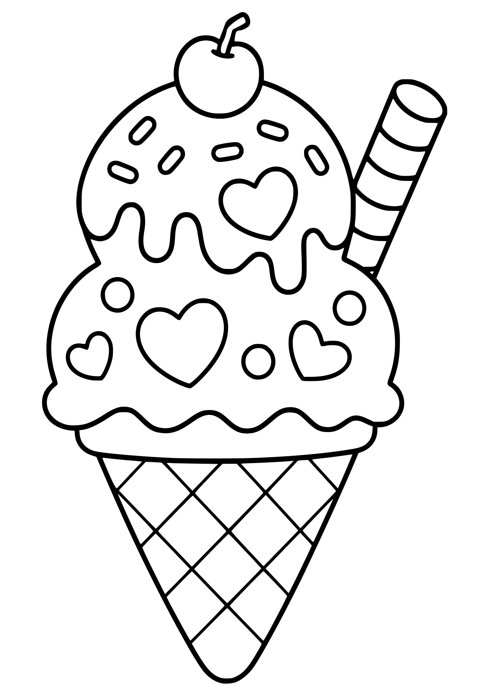 アイスクリーム４のお菓子のスイーツ塗り絵です