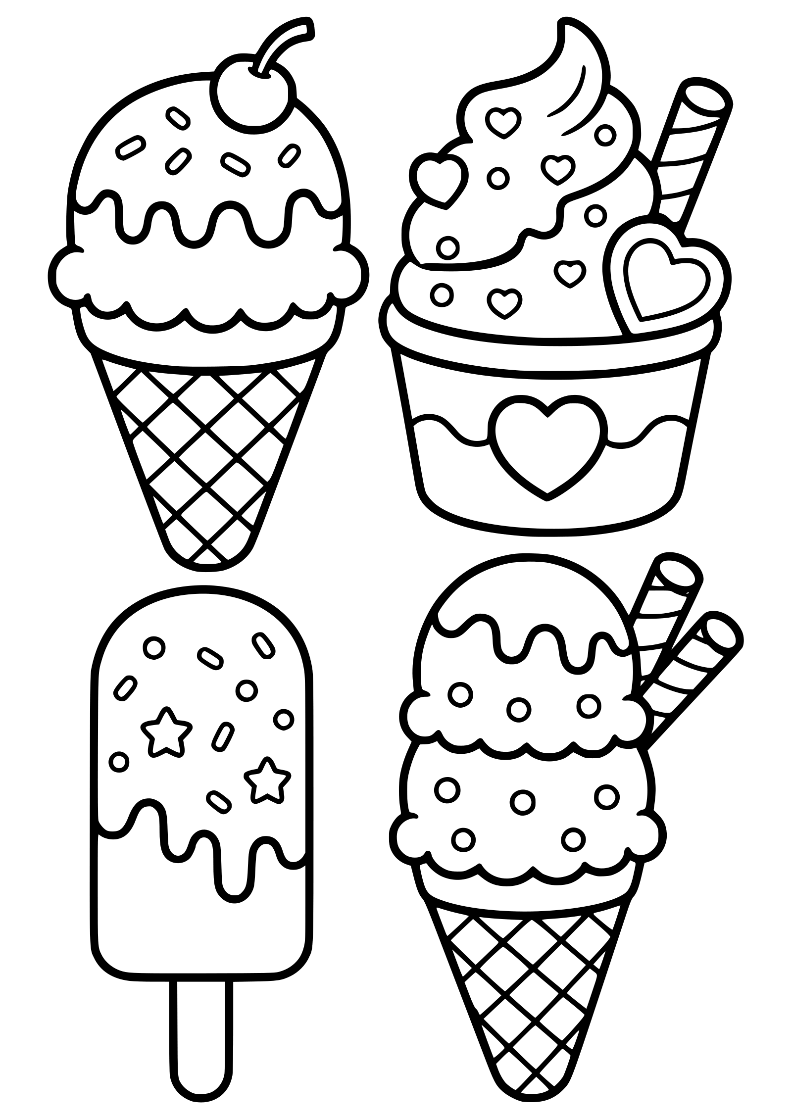 アイスクリーム５のスイーツの塗り絵です